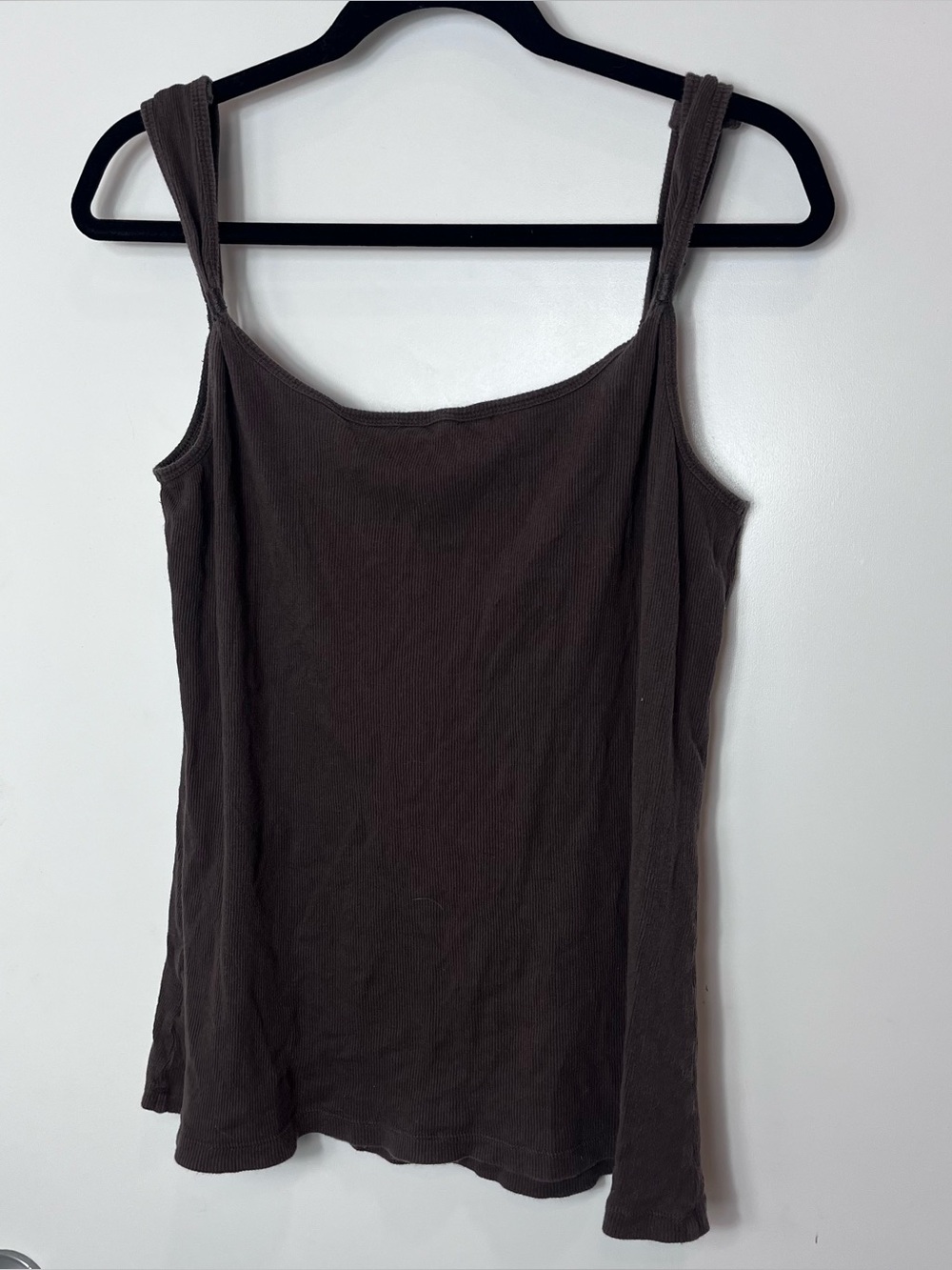 Y2K Old Navy Brown Casual Ribbed Tank Top Sleeveless XL Cotton Cami - Picture 2 of 8